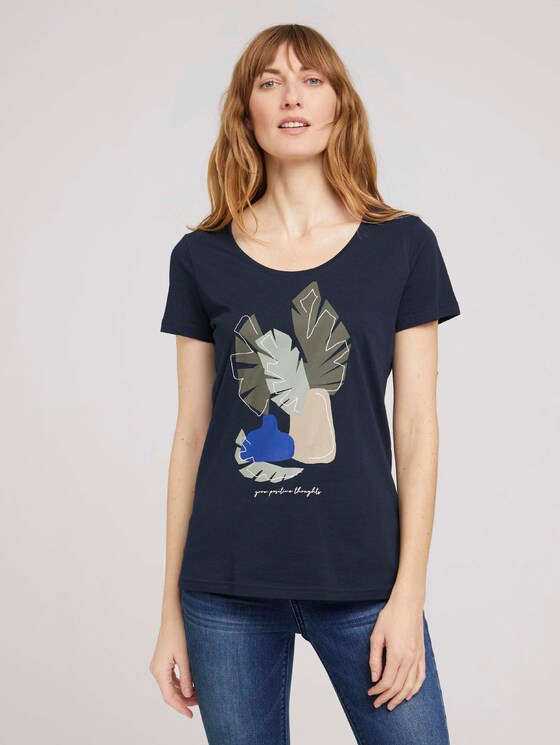 T-Shirt mit Bio-Baumwolle - Frauen - Sky Captain Blue T-Shirt mit Bio-Baumwolle - Frauen - Sky Captain Blue - 1 - TOM TAILOR