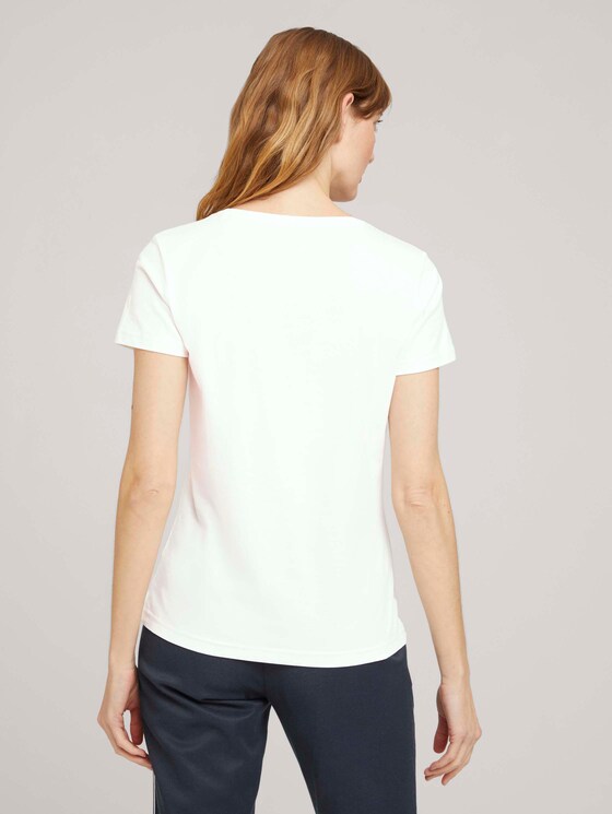 T-Shirt mit Bio-Baumwolle - Frauen - Wool White T-Shirt mit Bio-Baumwolle - Frauen - Wool White - 2 - TOM TAILOR