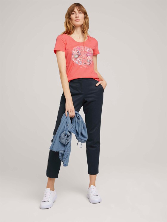 T-Shirt mit Bio-Baumwolle - Frauen - coral reef red T-Shirt mit Bio-Baumwolle - Frauen - coral reef red - 3 - TOM TAILOR