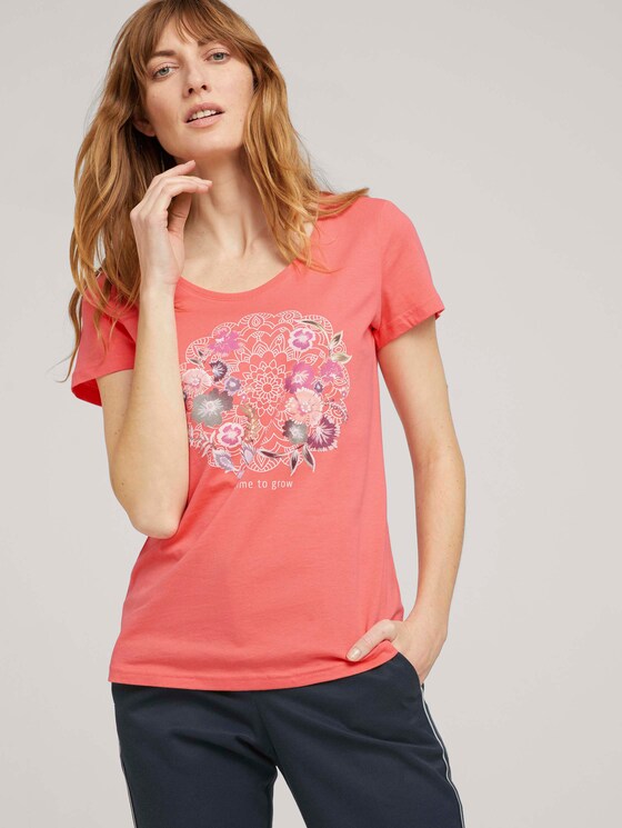 T-Shirt mit Bio-Baumwolle - Frauen - coral reef red T-Shirt mit Bio-Baumwolle - Frauen - coral reef red - 5 - TOM TAILOR