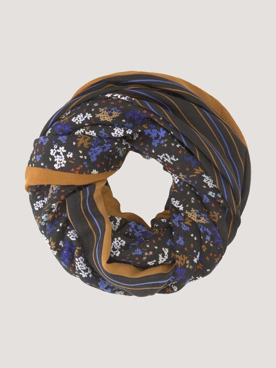 Gedessineerde ronde sjaal gemaakt van gerecycled polyester - Vrouwen - flower stripe patchwork print Gedessineerde ronde sjaal gemaakt van gerecycled polyester - Vrouwen - flower stripe patchwork print - 7 - TOM TAILOR Denim