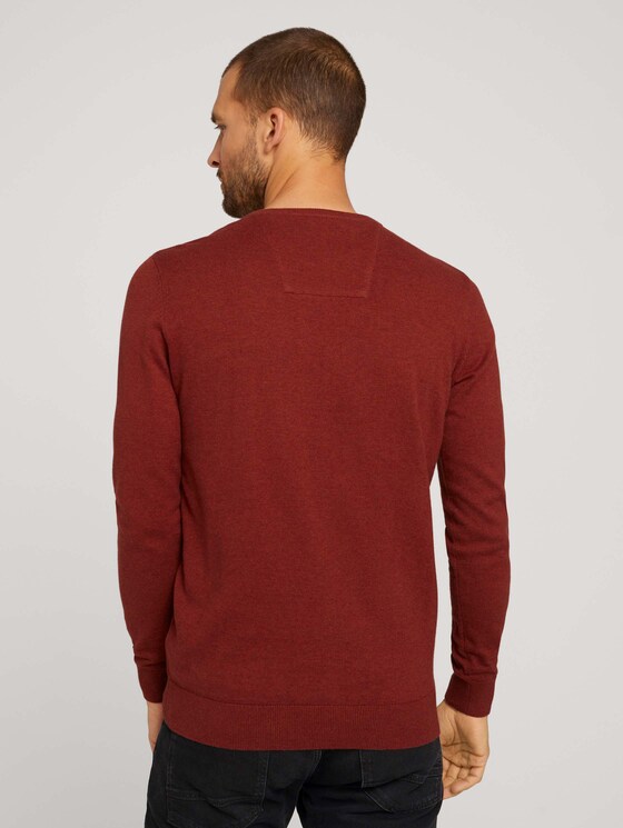 Strickpullover mit Bio-Baumwolle in Melange Optik - Männer - spicy chocolate melange Strickpullover mit Bio-Baumwolle in Melange Optik - Männer - spicy chocolate melange - 2 - TOM TAILOR