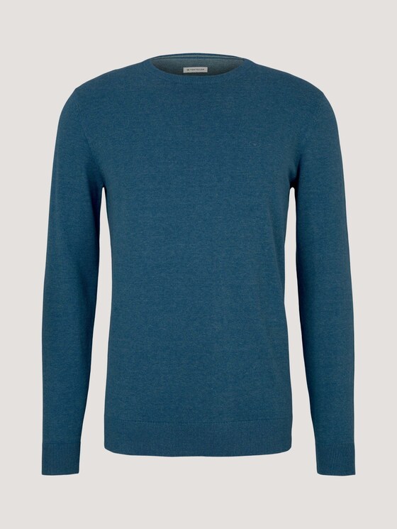 Melierter Strickpullover - Männer - medium blue ashes melange Melierter Strickpullover - Männer - medium blue ashes melange - 7 - TOM TAILOR