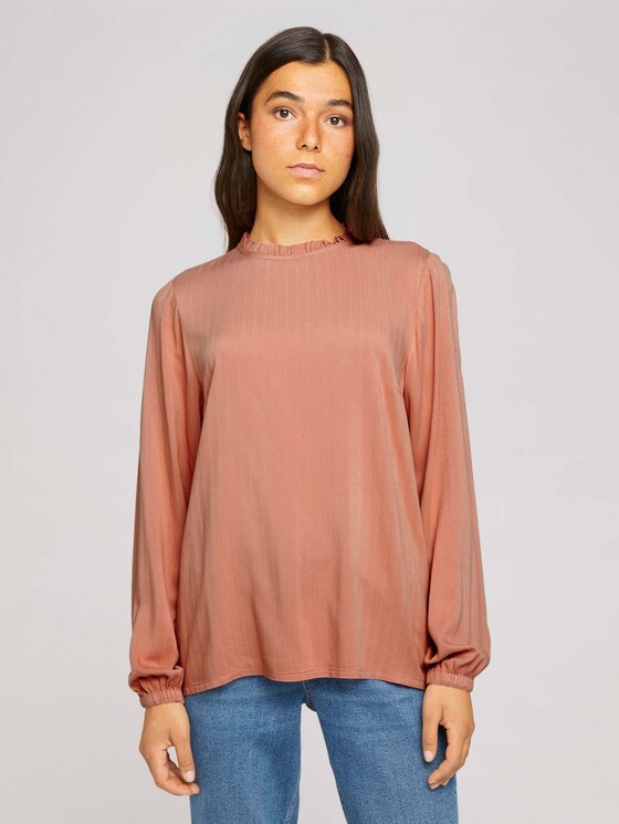 long-sleeved shirt with ruffles - Women - clay rose long-sleeved shirt with ruffles - Women - clay rose - 1 - TOM TAILOR Denim