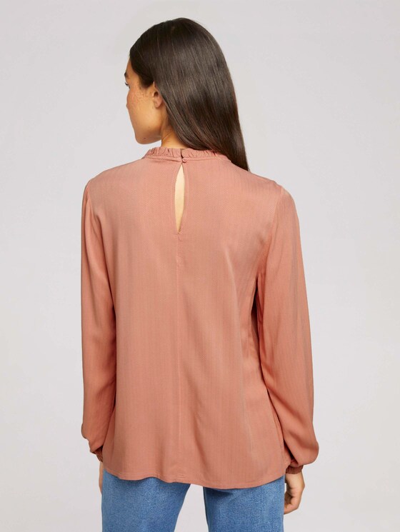 long-sleeved shirt with ruffles - Women - clay rose long-sleeved shirt with ruffles - Women - clay rose - 2 - TOM TAILOR Denim