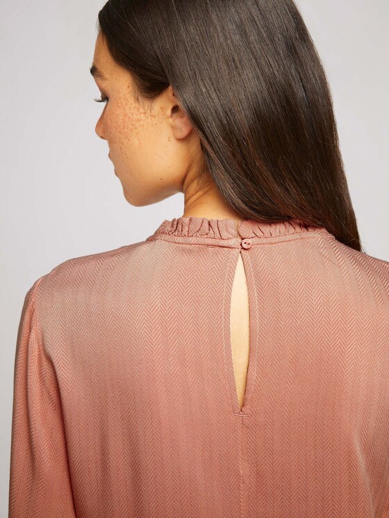 long-sleeved shirt with ruffles - Women - clay rose long-sleeved shirt with ruffles - Women - clay rose - 9 - TOM TAILOR Denim