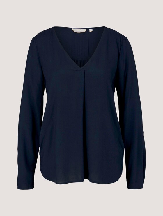 Bluse mit V-Ausschnitt - Frauen - Sky Captain Blue Bluse mit V-Ausschnitt - Frauen - Sky Captain Blue - 7 - TOM TAILOR Denim