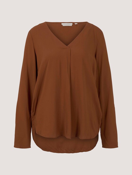Bluse mit V-Ausschnitt - Frauen - amber-brown Bluse mit V-Ausschnitt - Frauen - amber-brown - 7 - TOM TAILOR Denim