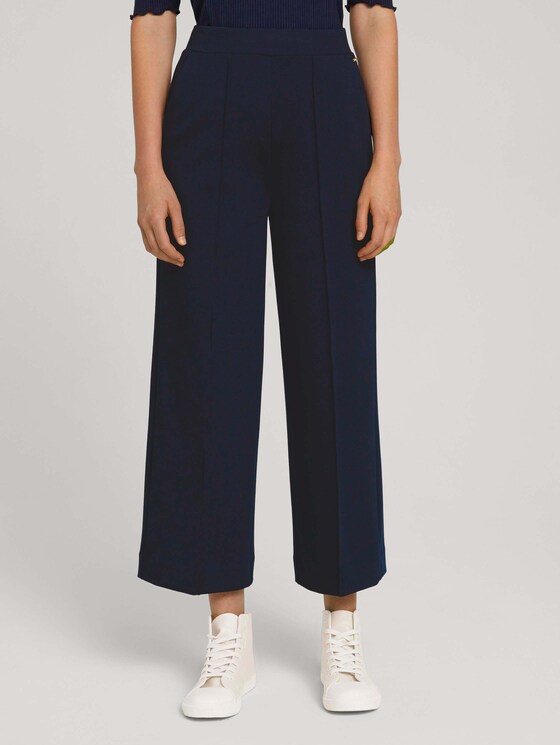 Relaxed -culotte-broek van gerecycled polyester - Vrouwen - Sky Captain Blue Relaxed -culotte-broek van gerecycled polyester - Vrouwen - Sky Captain Blue - 1 - TOM TAILOR Denim