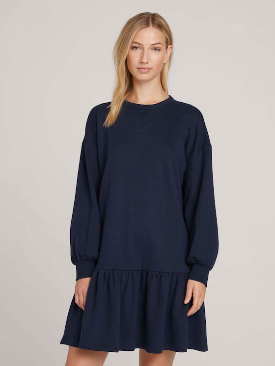 Sweatkleid mit Bio-Baumwolle - Frauen - Sky Captain Blue Sweatkleid mit Bio-Baumwolle - Frauen - Sky Captain Blue - 1 - TOM TAILOR Denim
