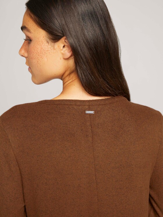 Mini Kleid mit Raffungen - Frauen - amber brown melange Mini Kleid mit Raffungen - Frauen - amber brown melange - 10 - TOM TAILOR Denim