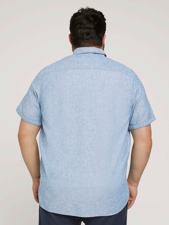 Strukturiertes Kurzarmhemd - Männer - helsinki night blue chambray Strukturiertes Kurzarmhemd - Männer - helsinki night blue chambray - 2 - Men Plus