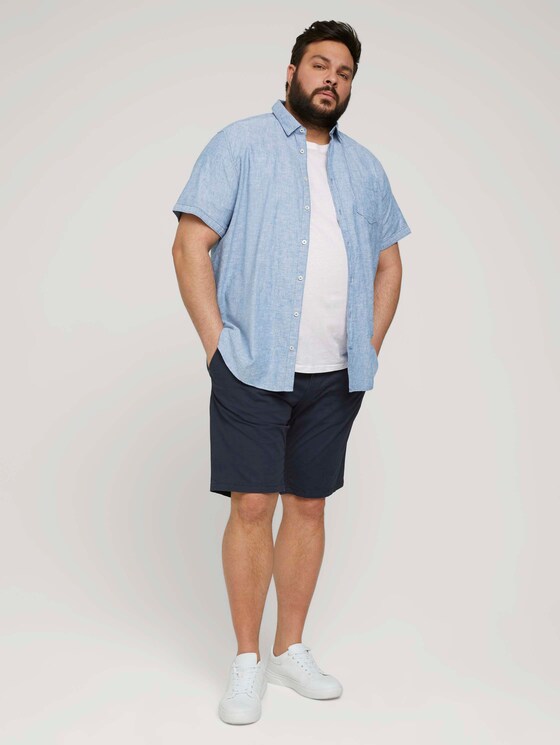 Strukturiertes Kurzarmhemd - Männer - helsinki night blue chambray Strukturiertes Kurzarmhemd - Männer - helsinki night blue chambray - 3 - Men Plus