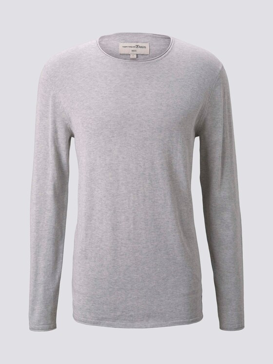 Langarmshirt in Melange-Optik - Männer - Light Stone Grey Melange Langarmshirt in Melange-Optik - Männer - Light Stone Grey Melange - 7 - TOM TAILOR Denim