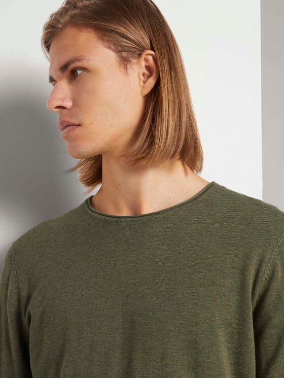 Langarmshirt in Melange-Optik - Männer - soft green melange Langarmshirt in Melange-Optik - Männer - soft green melange - 9 - TOM TAILOR Denim