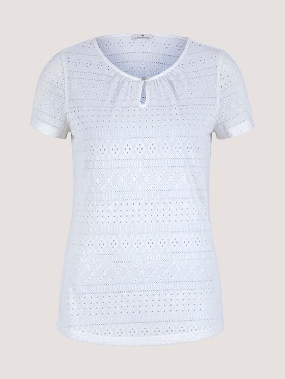 T-Shirt mit Strukturmuster - Frauen - Whisper White T-Shirt mit Strukturmuster - Frauen - Whisper White - 7 - TOM TAILOR