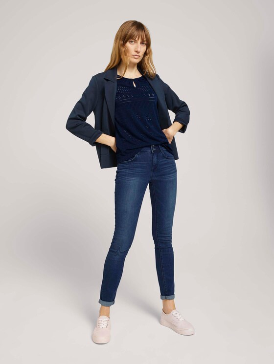 T-Shirt mit Strukturmuster - Frauen - Sky Captain Blue T-Shirt mit Strukturmuster - Frauen - Sky Captain Blue - 3 - TOM TAILOR