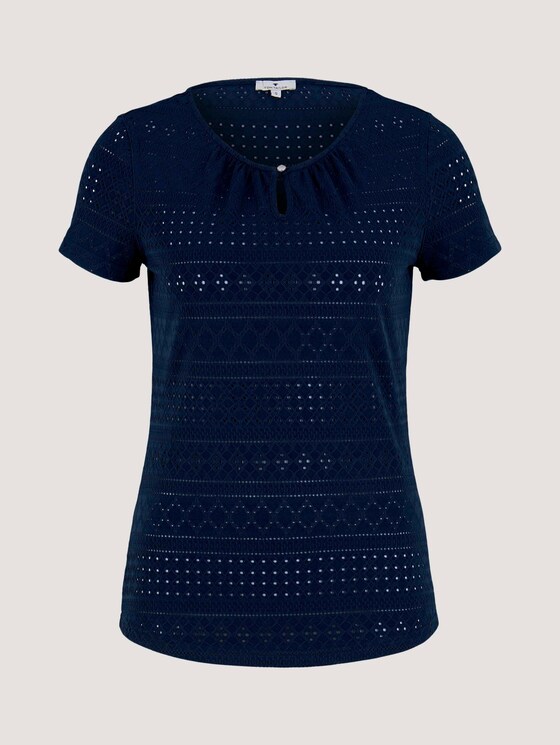 T-Shirt mit Strukturmuster - Frauen - Sky Captain Blue T-Shirt mit Strukturmuster - Frauen - Sky Captain Blue - 7 - TOM TAILOR