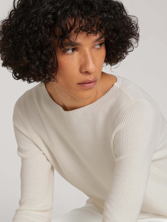 Ribbed sweater with organic cotton by Tom Tailor