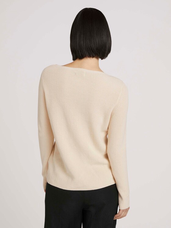 Ripp Pullover mit Bio-Baumwolle - Frauen - smooth light sand Ripp Pullover mit Bio-Baumwolle - Frauen - smooth light sand - 2 - TOM TAILOR