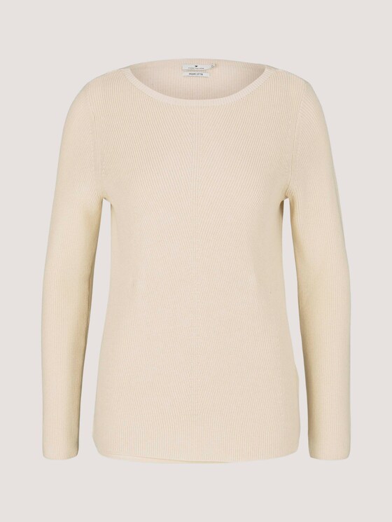 Ripp Pullover mit Bio-Baumwolle - Frauen - smooth light sand Ripp Pullover mit Bio-Baumwolle - Frauen - smooth light sand - 7 - TOM TAILOR