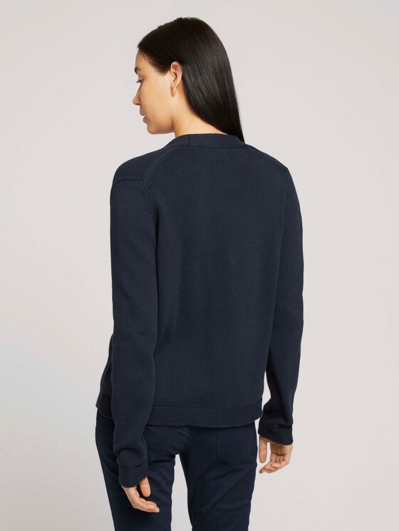 Textured cardigan - Women - Sky Captain Blue Textured cardigan - Women - Sky Captain Blue - 2 - TOM TAILOR