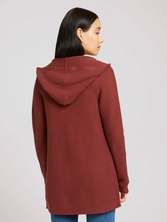 Hooded cardigan - Women - dark maroon red Hooded cardigan - Women - dark maroon red - 2 - TOM TAILOR