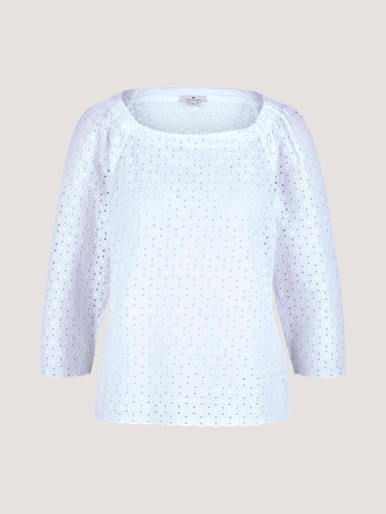 Carmen Bluse mit Lochstickerei - Frauen - White Carmen Bluse mit Lochstickerei - Frauen - White - 7 - TOM TAILOR