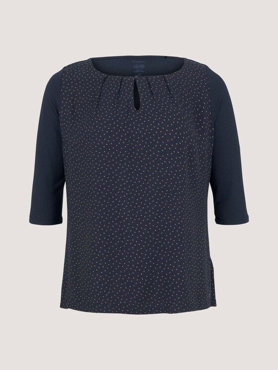 Dotted blouse with LENZING ™ ECOVERO ™ - Women - navy brown dot Dotted blouse with LENZING ™ ECOVERO ™ - Women - navy brown dot - 7 - My True Me