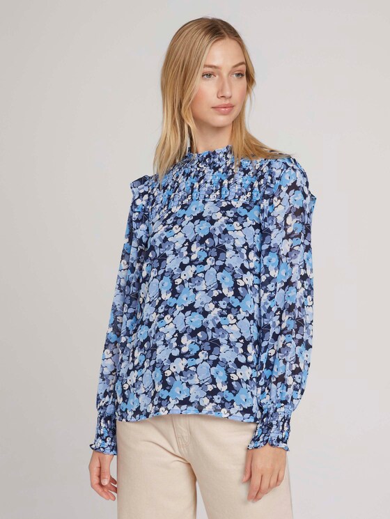 Patterned blouse - Women - blue flower print Patterned blouse - Women - blue flower print - 1 - TOM TAILOR Denim