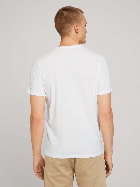 Basic T-Shirt mit Bio-Baumwolle - Männer - Off White Basic T-Shirt mit Bio-Baumwolle - Männer - Off White - 2 - TOM TAILOR
