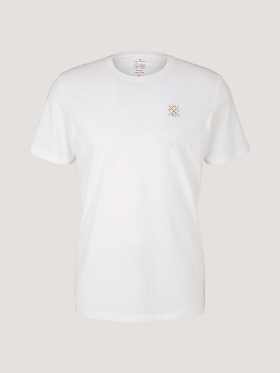 Basic T-Shirt mit Bio-Baumwolle - Männer - Off White Basic T-Shirt mit Bio-Baumwolle - Männer - Off White - 7 - TOM TAILOR