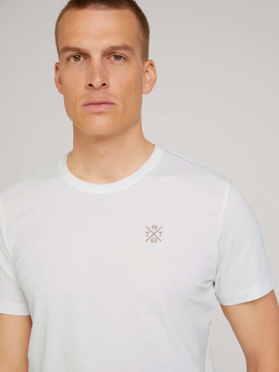 Basic T-Shirt mit Bio-Baumwolle - Männer - Off White Basic T-Shirt mit Bio-Baumwolle - Männer - Off White - 9 - TOM TAILOR