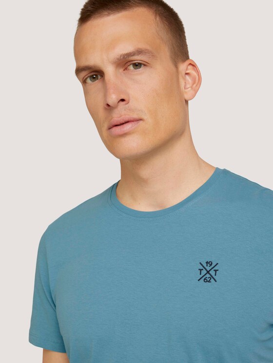 Basic T-Shirt - Männer - smokey aqua Basic T-Shirt - Männer - smokey aqua - 9 - TOM TAILOR