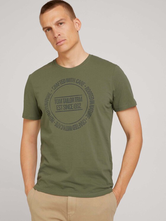 T-shirt met print - Mannen - Oak Leaf Green - 5 - TOM TAILOR
