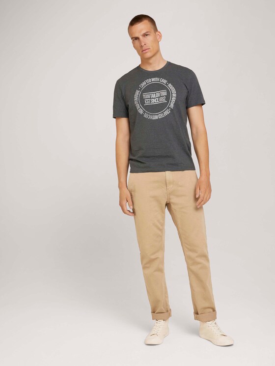 Print T-Shirt - Männer - Dark Grey Melange Print T-Shirt - Männer - Dark Grey Melange - 3 - TOM TAILOR