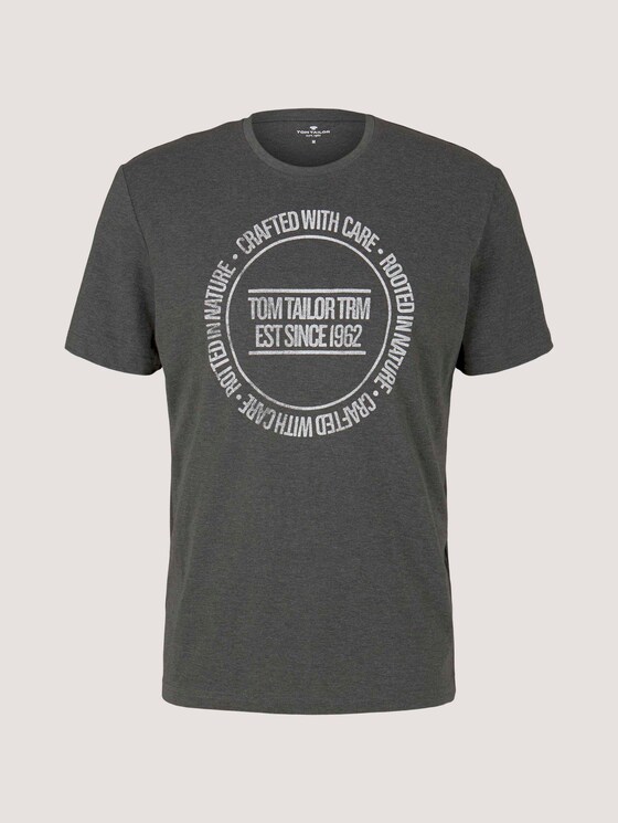 Print T-Shirt - Männer - Dark Grey Melange Print T-Shirt - Männer - Dark Grey Melange - 7 - TOM TAILOR