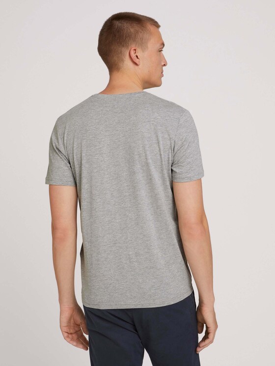 Print t-shirt - Men - Middle Grey Melange Print t-shirt - Men - Middle Grey Melange - 2 - TOM TAILOR