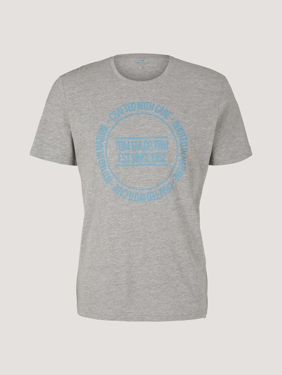 Print t-shirt - Men - Middle Grey Melange Print t-shirt - Men - Middle Grey Melange - 7 - TOM TAILOR