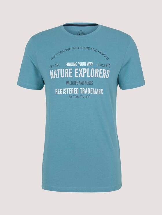 Print T-Shirt mit Bio-Baumwolle - Männer - smokey aqua Print T-Shirt mit Bio-Baumwolle - Männer - smokey aqua - 7 - TOM TAILOR