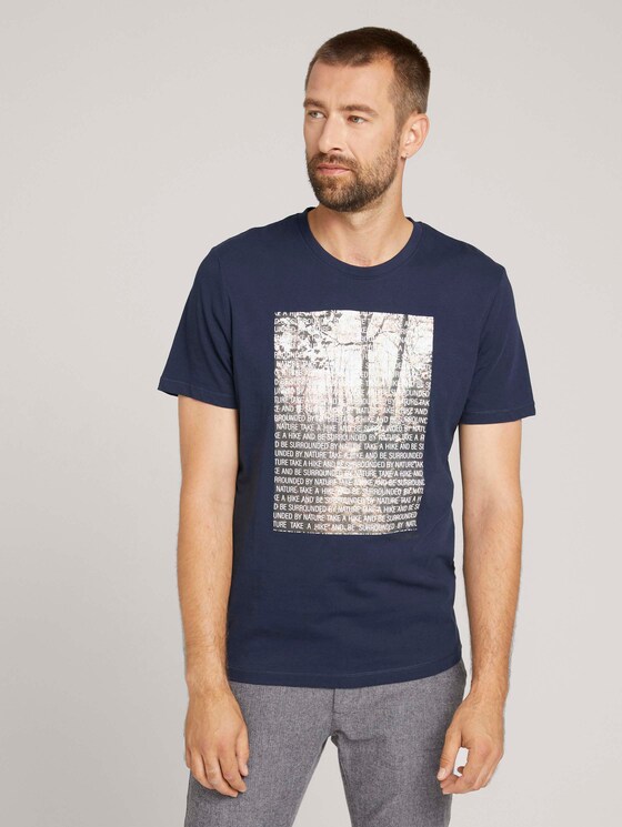 T-Shirt mit Fotoprint aus Bio-Baumwolle - Männer - Sky Captain Blue T-Shirt mit Fotoprint aus Bio-Baumwolle - Männer - Sky Captain Blue - 1 - TOM TAILOR
