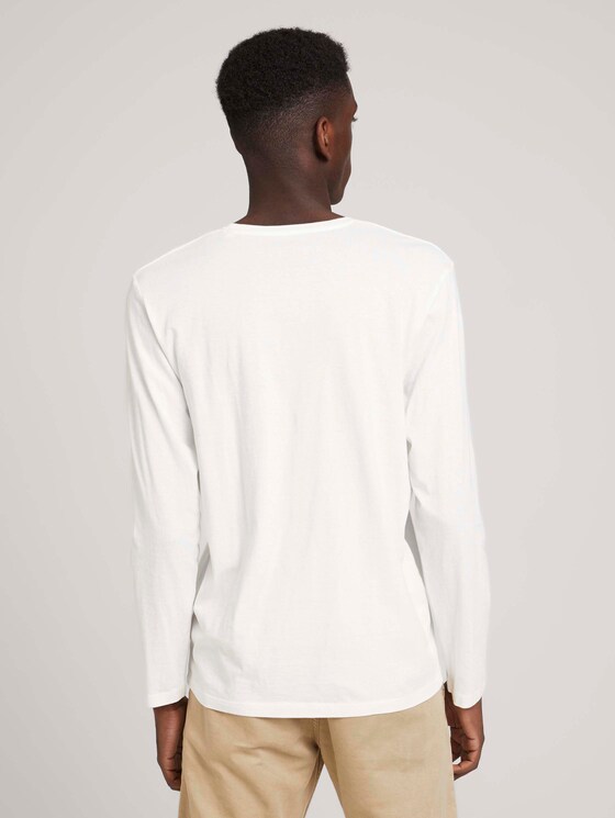 Basic Langarmshirt aus Bio-Baumwolle - Männer - Off White Basic Langarmshirt aus Bio-Baumwolle - Männer - Off White - 2 - TOM TAILOR