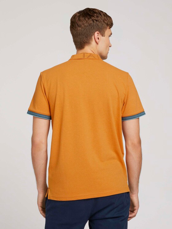 Poloshirt met kraagdetail - Mannen - yellow white base melange Poloshirt met kraagdetail - Mannen - yellow white base melange - 2 - TOM TAILOR