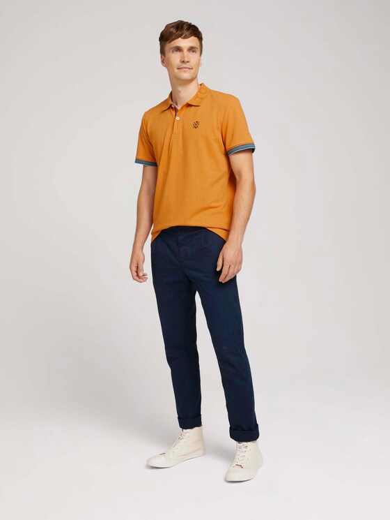 Poloshirt met kraagdetail - Mannen - yellow white base melange Poloshirt met kraagdetail - Mannen - yellow white base melange - 3 - TOM TAILOR