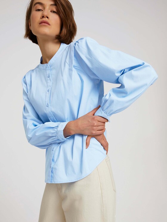 blouse met ruches - Vrouwen - bel air blue - 5 - TOM TAILOR Denim