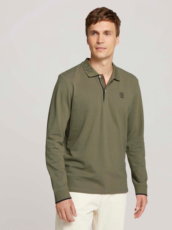 Polo Langarmshirt - Männer - Oak Leaf Green Polo Langarmshirt - Männer - Oak Leaf Green - 1 - TOM TAILOR