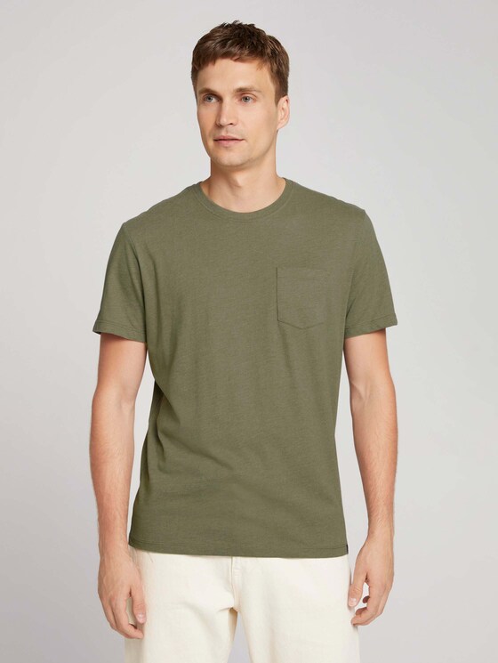 T-Shirt mit Bio-Baumwolle - Männer - Light Oak Leaf Melange T-Shirt mit Bio-Baumwolle - Männer - Light Oak Leaf Melange - 1 - TOM TAILOR