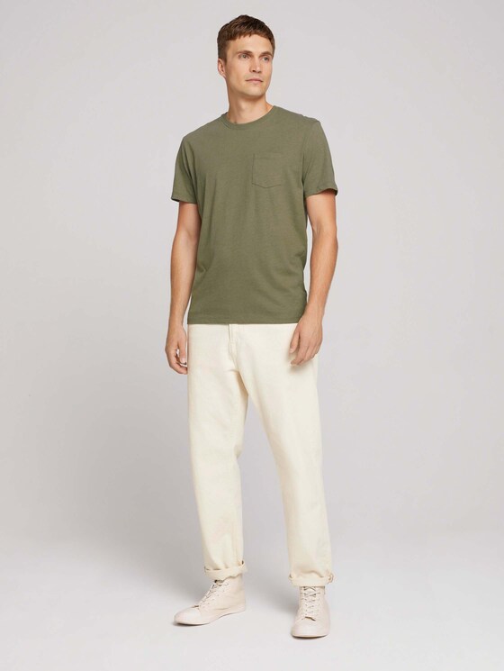 T-Shirt mit Bio-Baumwolle - Männer - Light Oak Leaf Melange T-Shirt mit Bio-Baumwolle - Männer - Light Oak Leaf Melange - 3 - TOM TAILOR