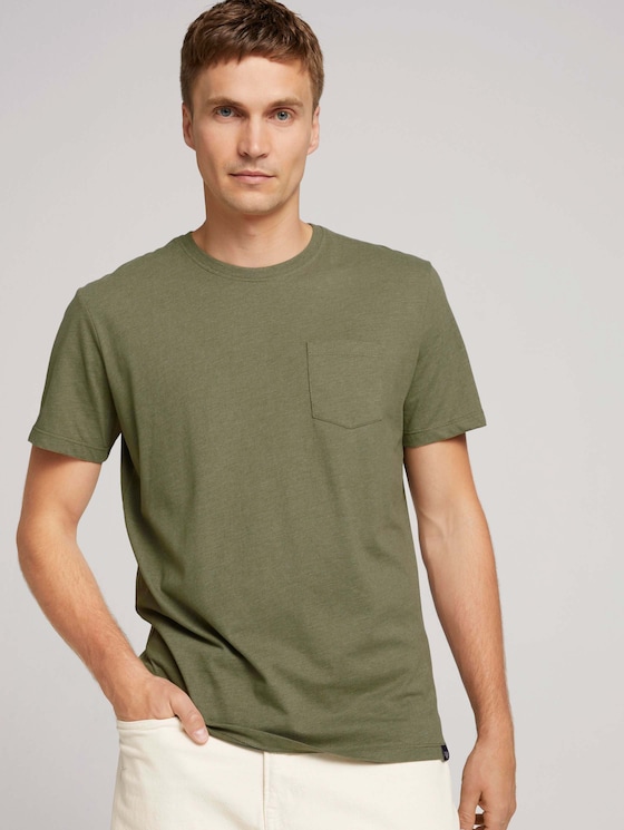 T-Shirt mit Bio-Baumwolle - Männer - Light Oak Leaf Melange T-Shirt mit Bio-Baumwolle - Männer - Light Oak Leaf Melange - 5 - TOM TAILOR