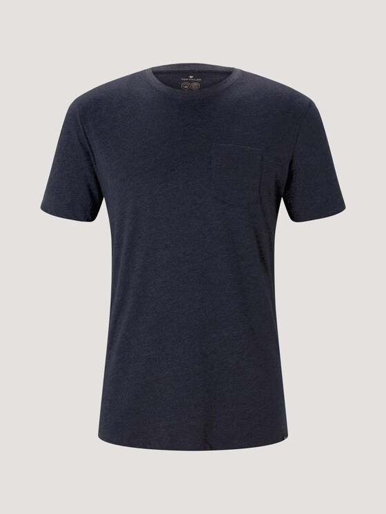 T-Shirt mit Bio-Baumwolle - Männer - sky captain blue white melange T-Shirt mit Bio-Baumwolle - Männer - sky captain blue white melange - 7 - TOM TAILOR